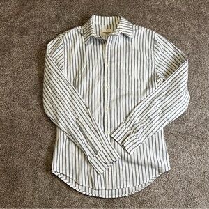 Mutual Weave Women’s Button Down Long Sleeve Shirt Size Small Cotton Stripped